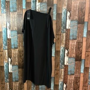 S. Deer large black one shoulder button strap fancy stretchy dress
